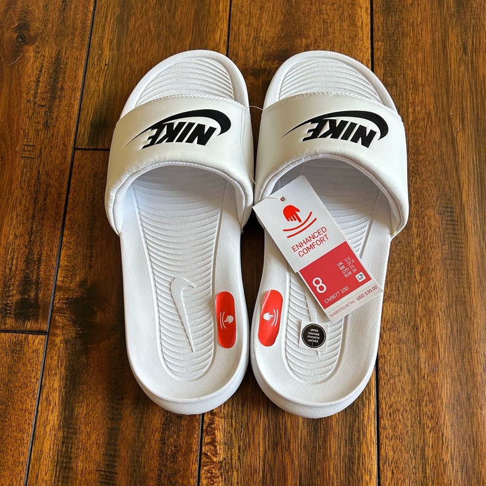 NWT Nike White Slide Sandals